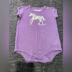 Carhartt Kids Bodysuit in Purple with Horse Design